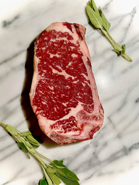 Kansas City Prime NY Strip (Bone- In) 20 oz. - Neighborhoodbutcher.com